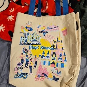 Disney Magic Kingdom Tote with Blue Handles